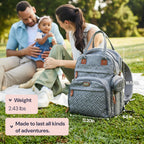BabbleRoo Mochila para pañales \u2013 Bolsa de viaje esencial para...