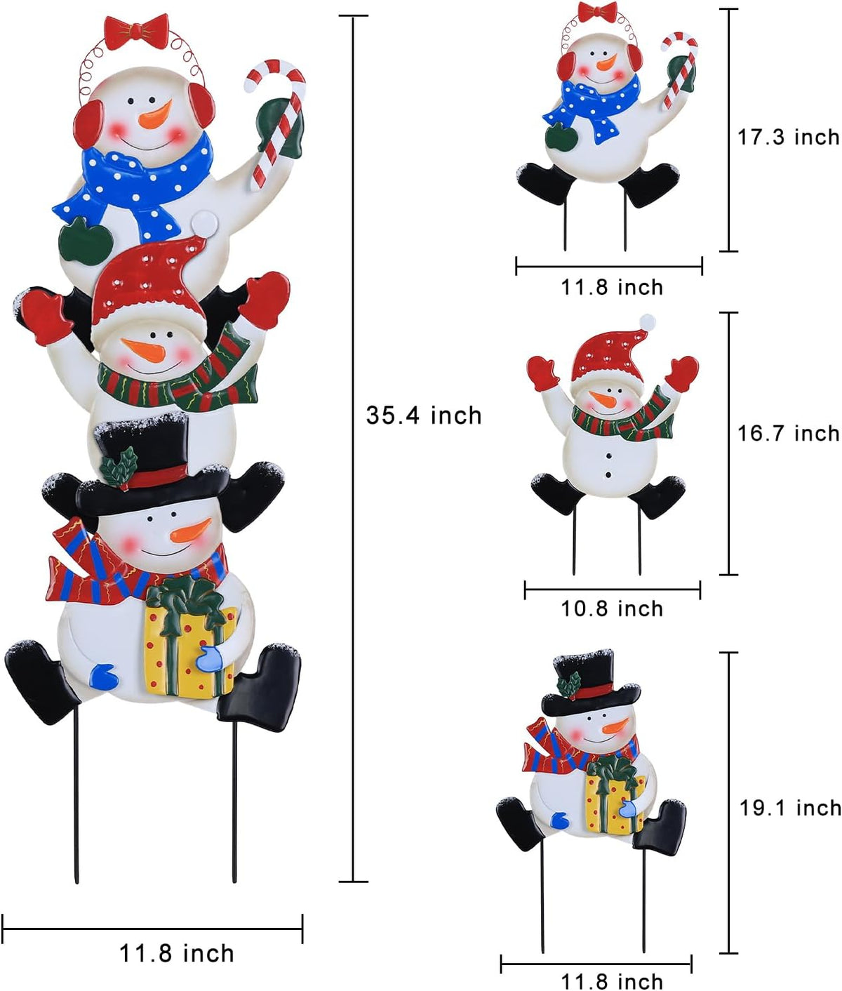 YEAHOME Decoraciones Navideñas para Exteriores, 3 Estacas Decorativ...