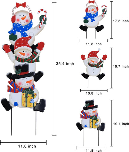 YEAHOME Decoraciones Navideñas para Exteriores, 3 Estacas Decorativ...
