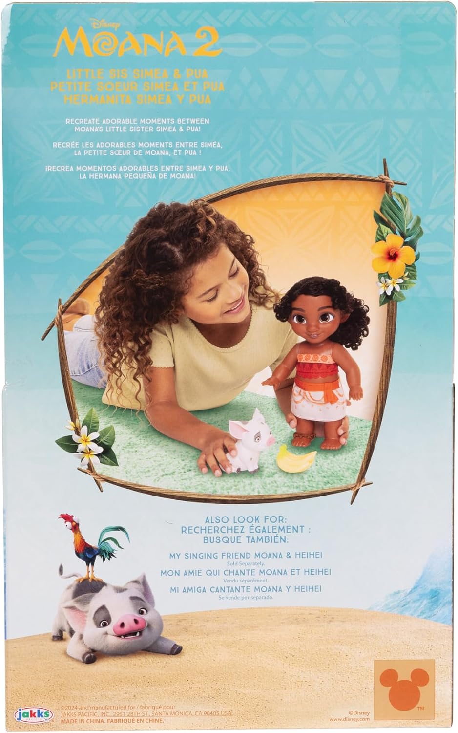 Disney Moana 2 Little Sis Simea Doll &amp; Pua Figura - Juego de mu...