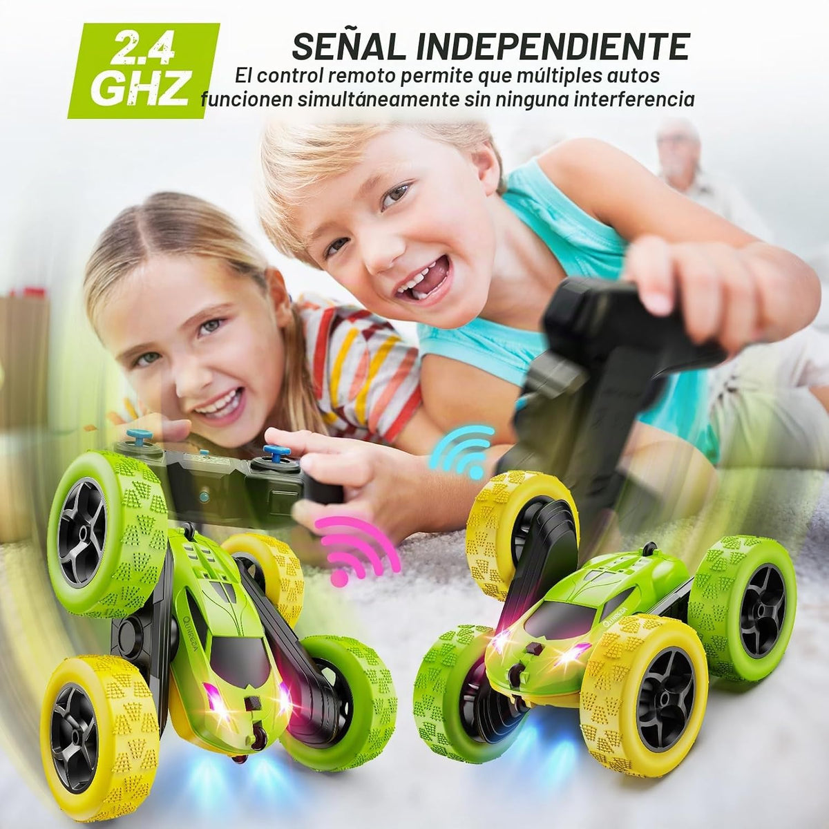 QUNREDA - Coche a control remoto, juguetes de coche RC para niños d...