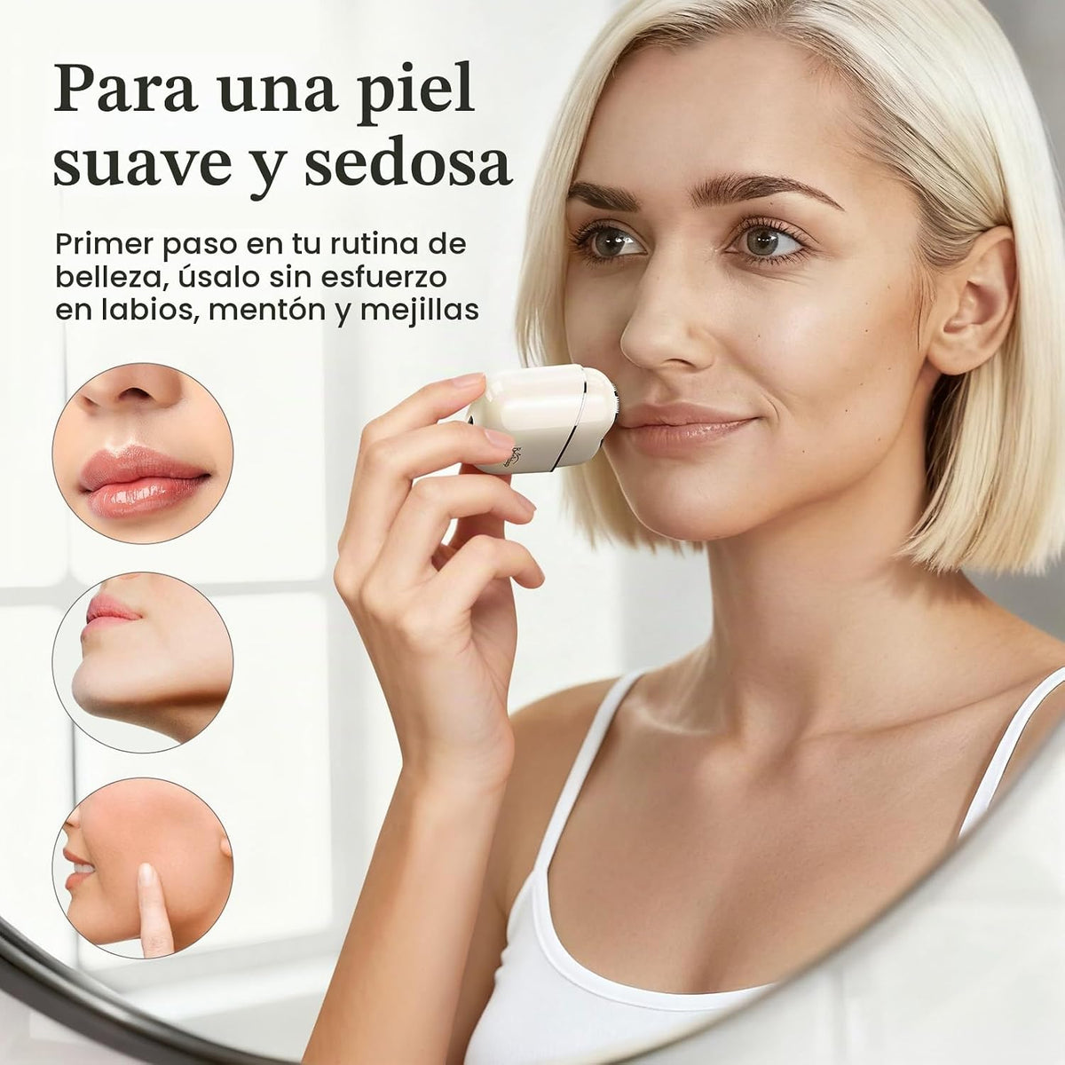 Brightup Depilación facial para mujeres - Afeitadora sin dolor para...