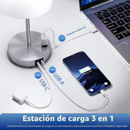 Juego de 2 lámparas táctiles plateadas de 17.6 pulgadas para dormit...