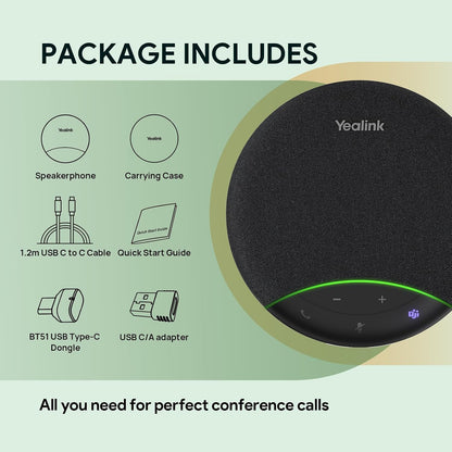 Yealink Altavoz de conferencia Sp92 y micrófono con dongle Bluetoot...
