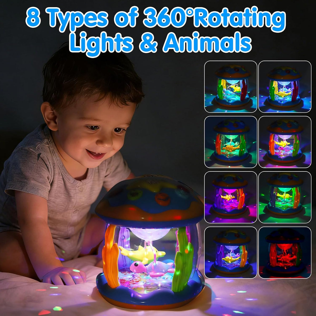 Tsomtto - Juguetes para bebés y niños, proyector musical giratorio...
