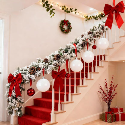 Zubebe 4 piezas Adornos de bola de Navidad extra grandes de 6'...