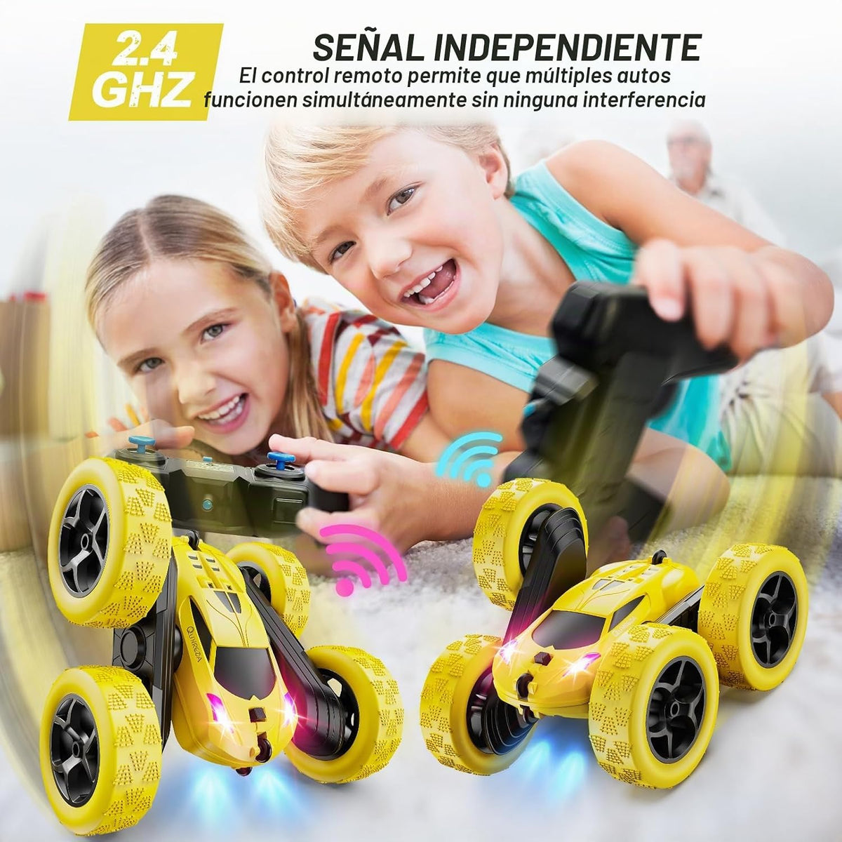 QUNREDA Coche de control remoto, juguetes de automóvil RC para niño...