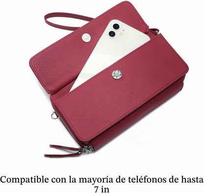 Lanyani Cartera Cruzada RFID con Correa de Muñeca y Bolsillo para T...