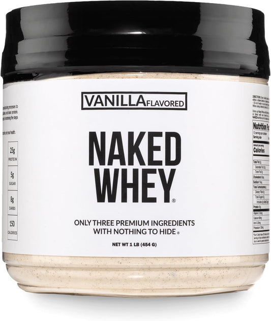 NAKED Proteína de suero de vainilla de 1 libra, solo 3 ingredientes...