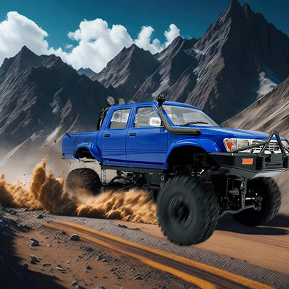 LEOSO WPL C64-1 1:16 4WD RC Rock Crawler con 3 baterías Azul | Cami...