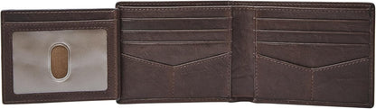 Fossil Billetera plegable de cuero para hombre con ventana de ident...