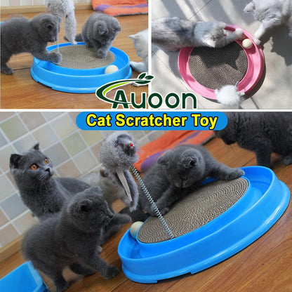 AUOON Juguete rascador para gatos con pista de bolas para gatos y g...
