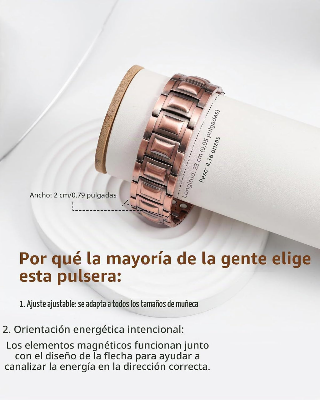 Pulsera de cobre para hombre Feraco, 3 veces más fuerte, pulseras m...