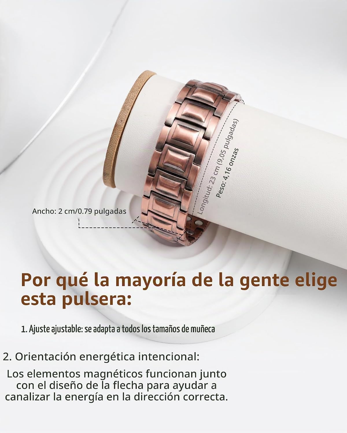 Pulsera de cobre para hombre Feraco, 3 veces más fuerte, pulseras m...