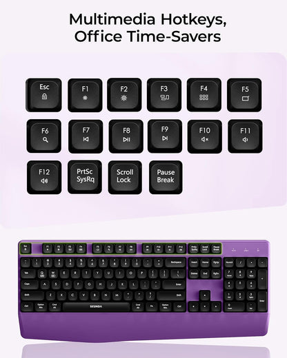 seenda COE200 Combo de teclado y mouse Bluetooth inalámbricos con |...