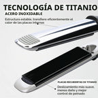 Rozamor Plancha plana profesional de titanio, alisador y rizador de...