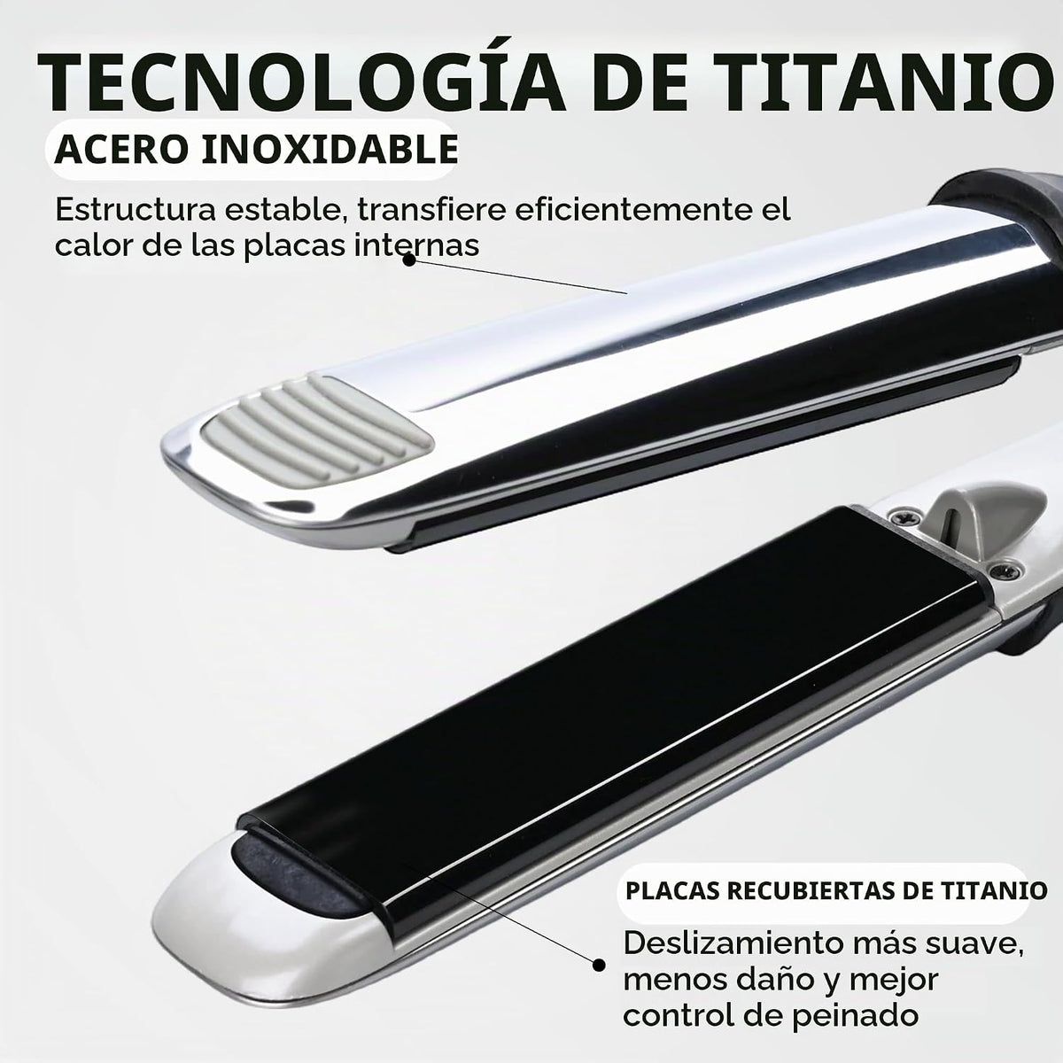 Rozamor Plancha plana profesional de titanio, alisador y rizador de...