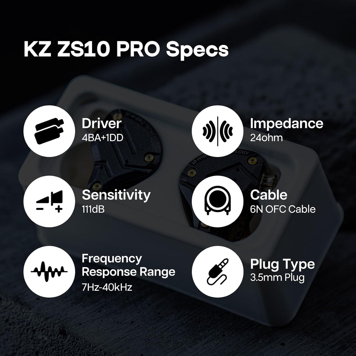 Linsoul KZ ZS10 Pro, auriculares intraaurales HiFi con 5 controlado...