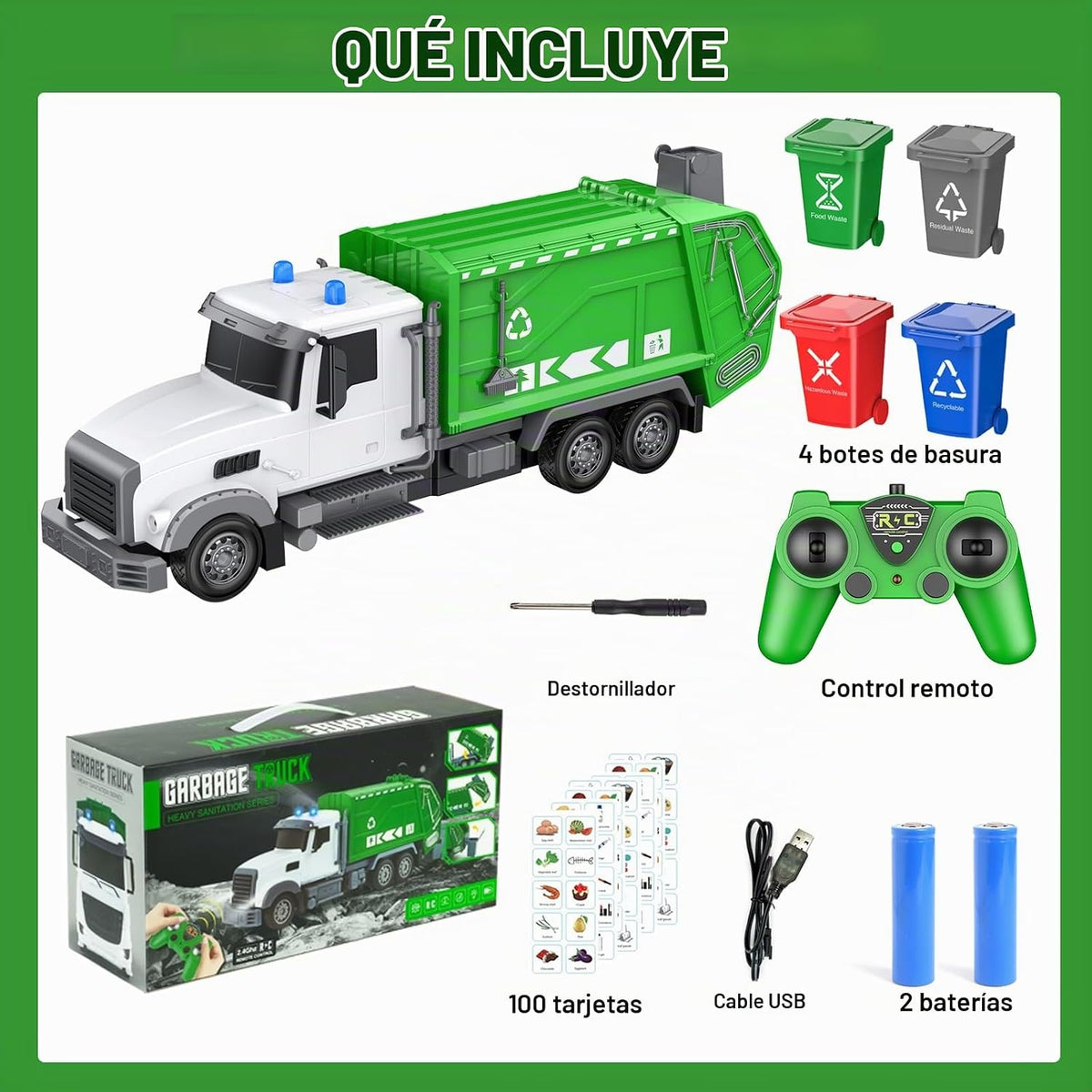 CALEST Camiones de juguete con control remoto de 2,4 GHz, camión de...