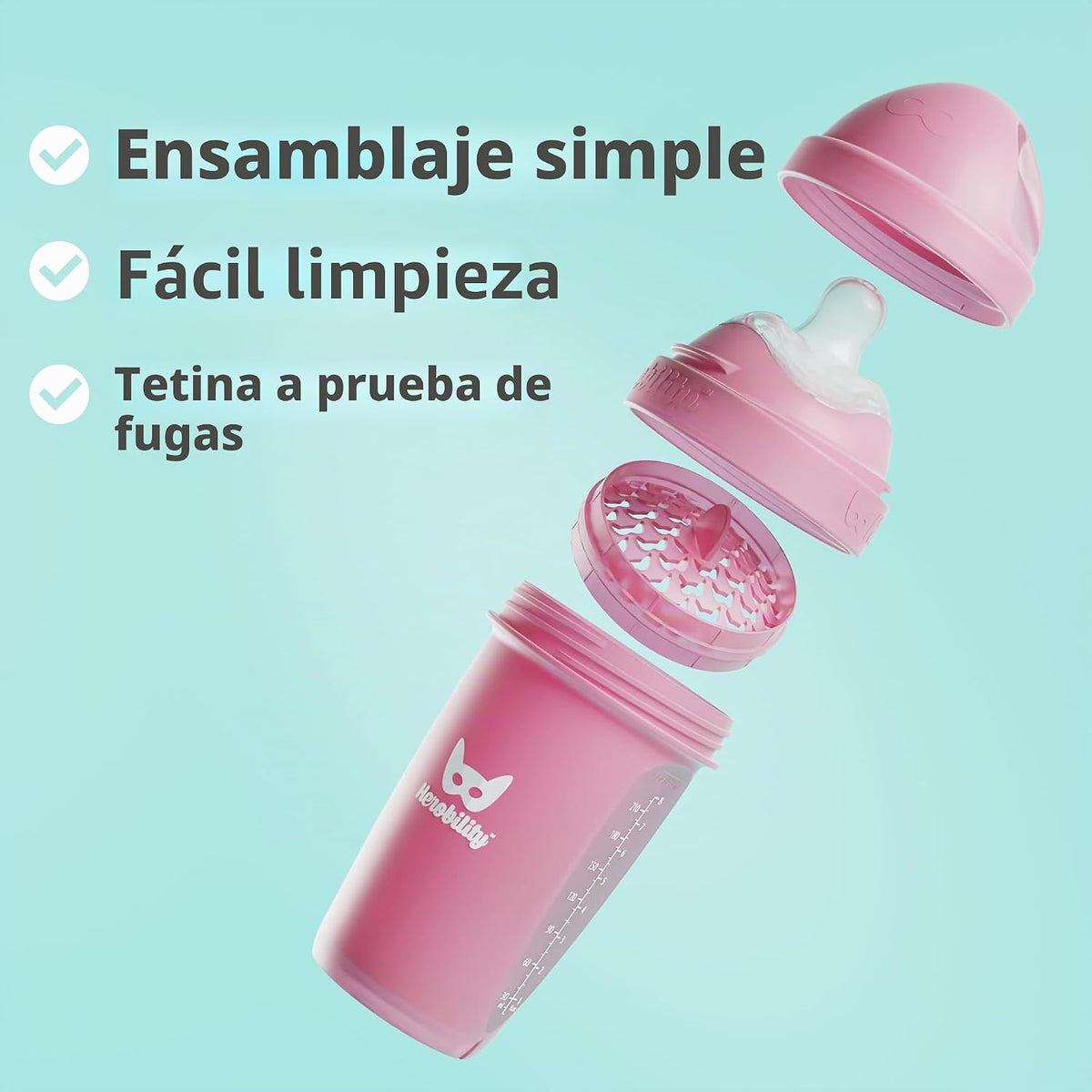 Herobility Biberones anticólicos de 5 fl oz\/4.7 fl oz, paquete de...