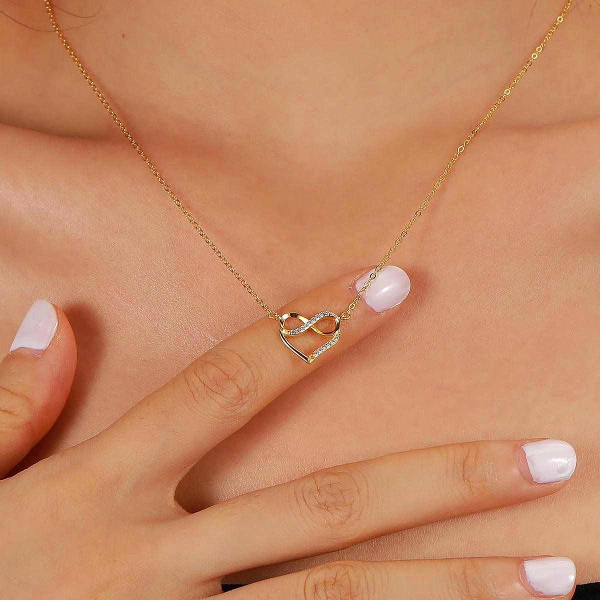 LOVECOM Collar de plata de ley S925 con corazón para mujer, delicad...