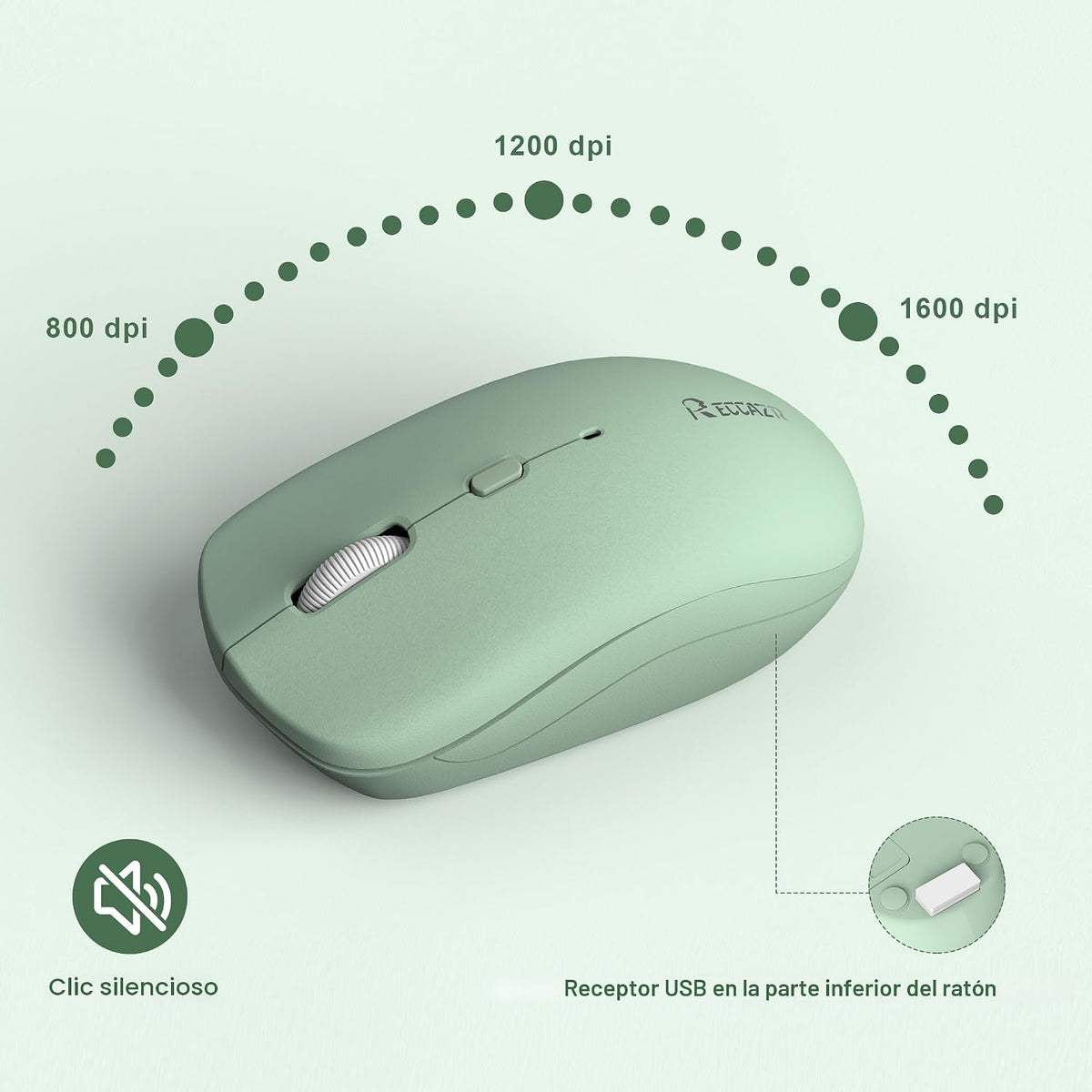 Combo de teclado y mouse inalámbricos silencioso para oficina y hog...