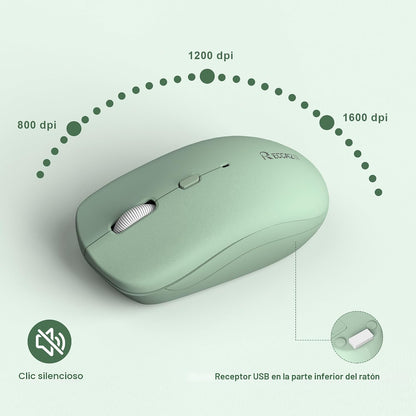 Combo de teclado y mouse inalámbricos silencioso para oficina y hog...