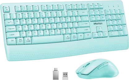 MEETION Combo de teclado y mouse inalámbricos, tamaño completo con...