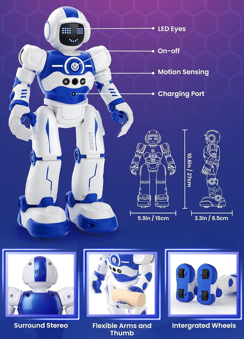 EduCuties Juguetes robóticos para niños, robots recargables a dista...