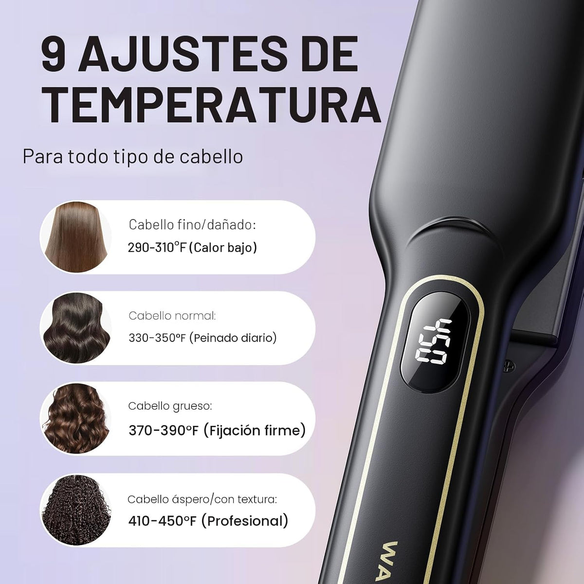 Wavytalk Plancha plana ancha de ventilación de 1.75 pulgadas, alisa...