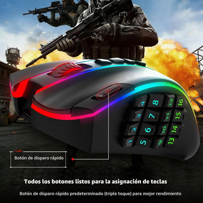 Redragon M990 PRO Wireless MMO RGB Gaming Mouse 26000 DPI Teclas de...