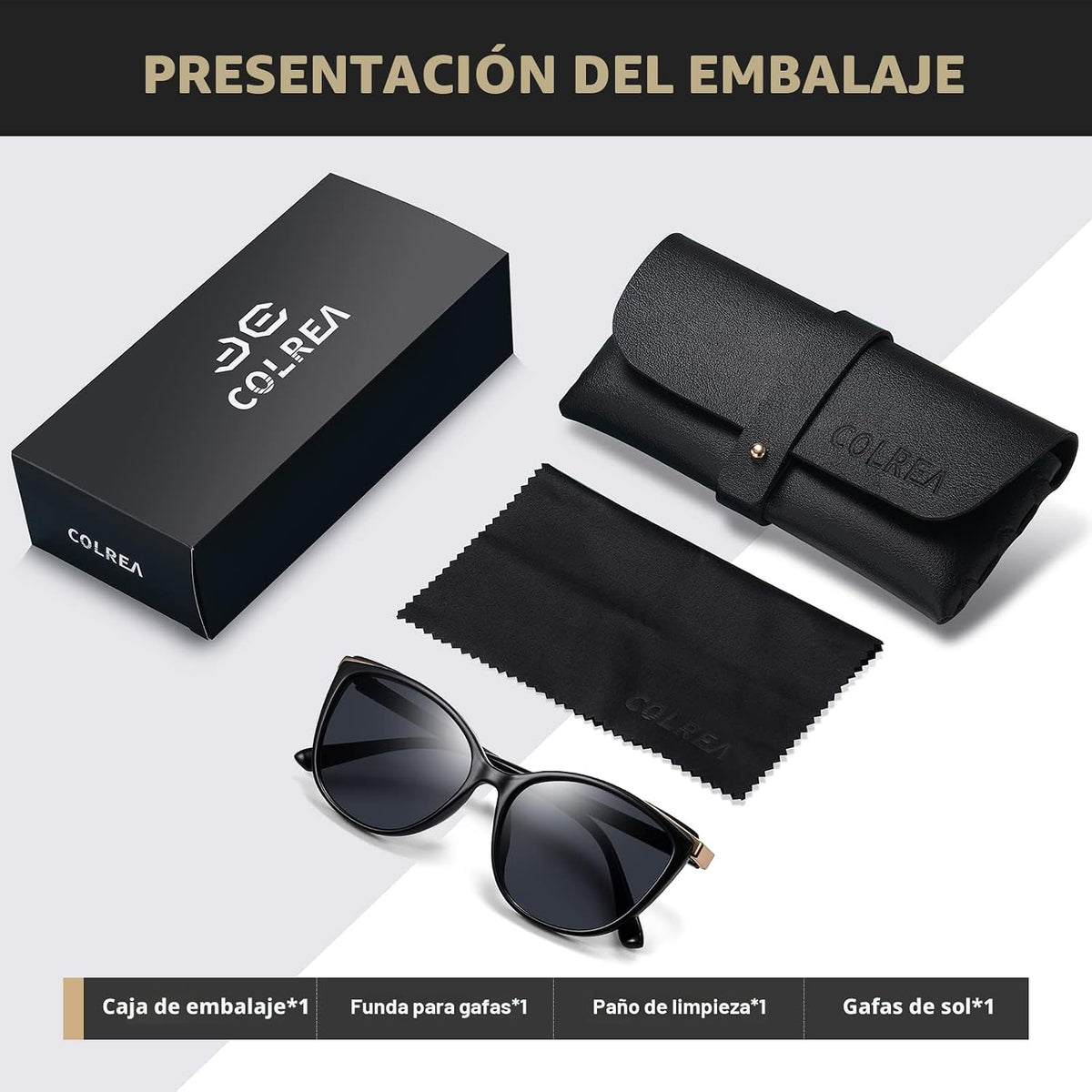Colrea Gafas de Sol Modernas con Forma de Ojo de Gato para Mujer, E...