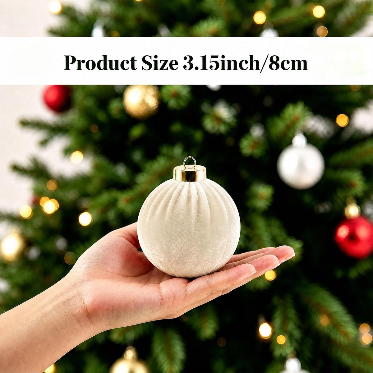 Adornos de bola de Navidad de 15 quilates, decoración de árbol de N...