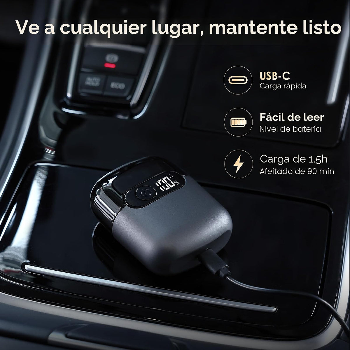 Maquinilla de afeitar eléctrica para hombres, afeitadora de alumini...