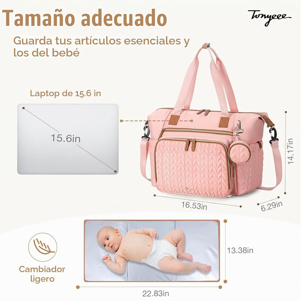 Tonyeee - Bolso para pañales, grandes bolsas de pañales impermeable...