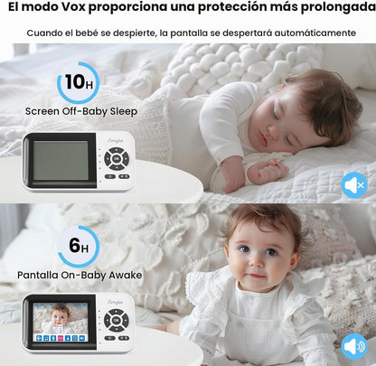 Simyke Monitor inteligente para bebé con 2 cámaras y audio, aplicac...