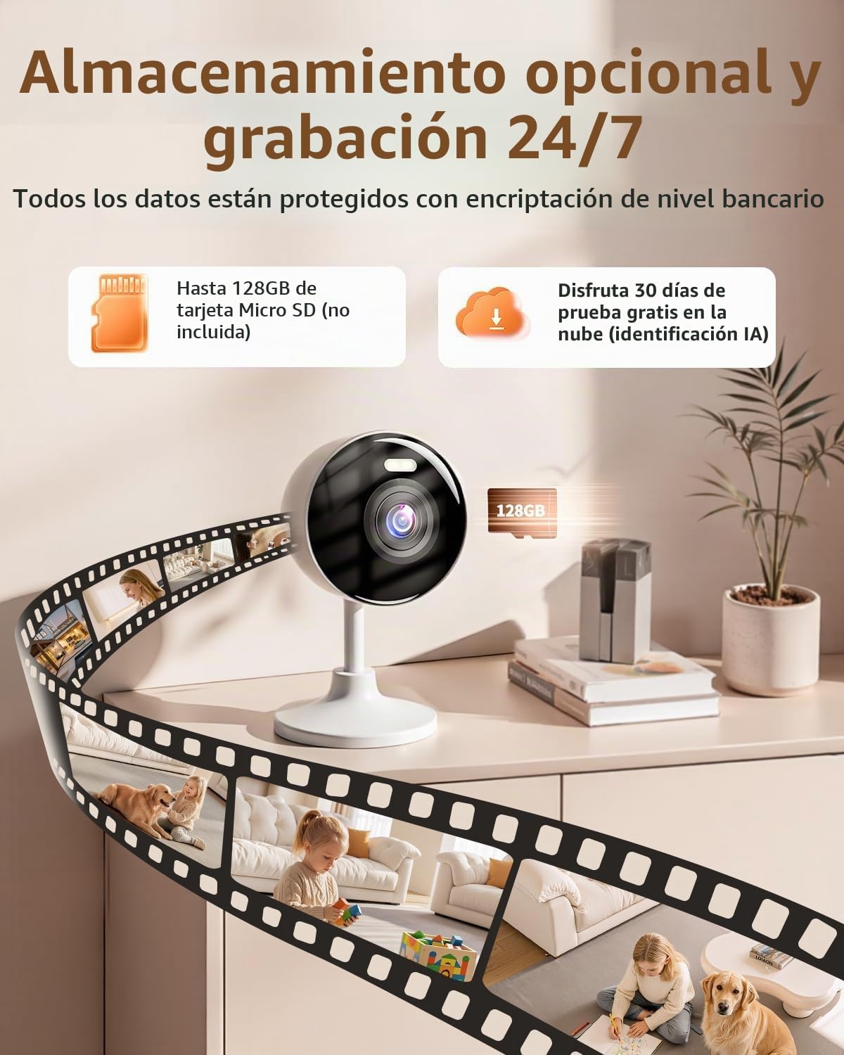 Cámara de seguridad 2K interior, 5G y 2.4G WiFi cámara para bebé\/m...