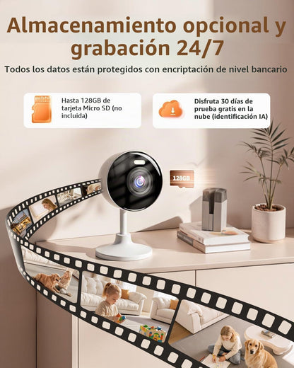 Cámara de seguridad 2K interior, 5G y 2.4G WiFi cámara para bebé\/m...