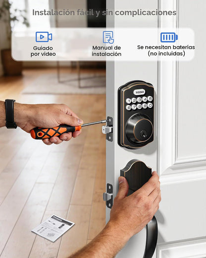 TEEHO TK001H Juego de cerradura de puerta de entrada sin llave para...