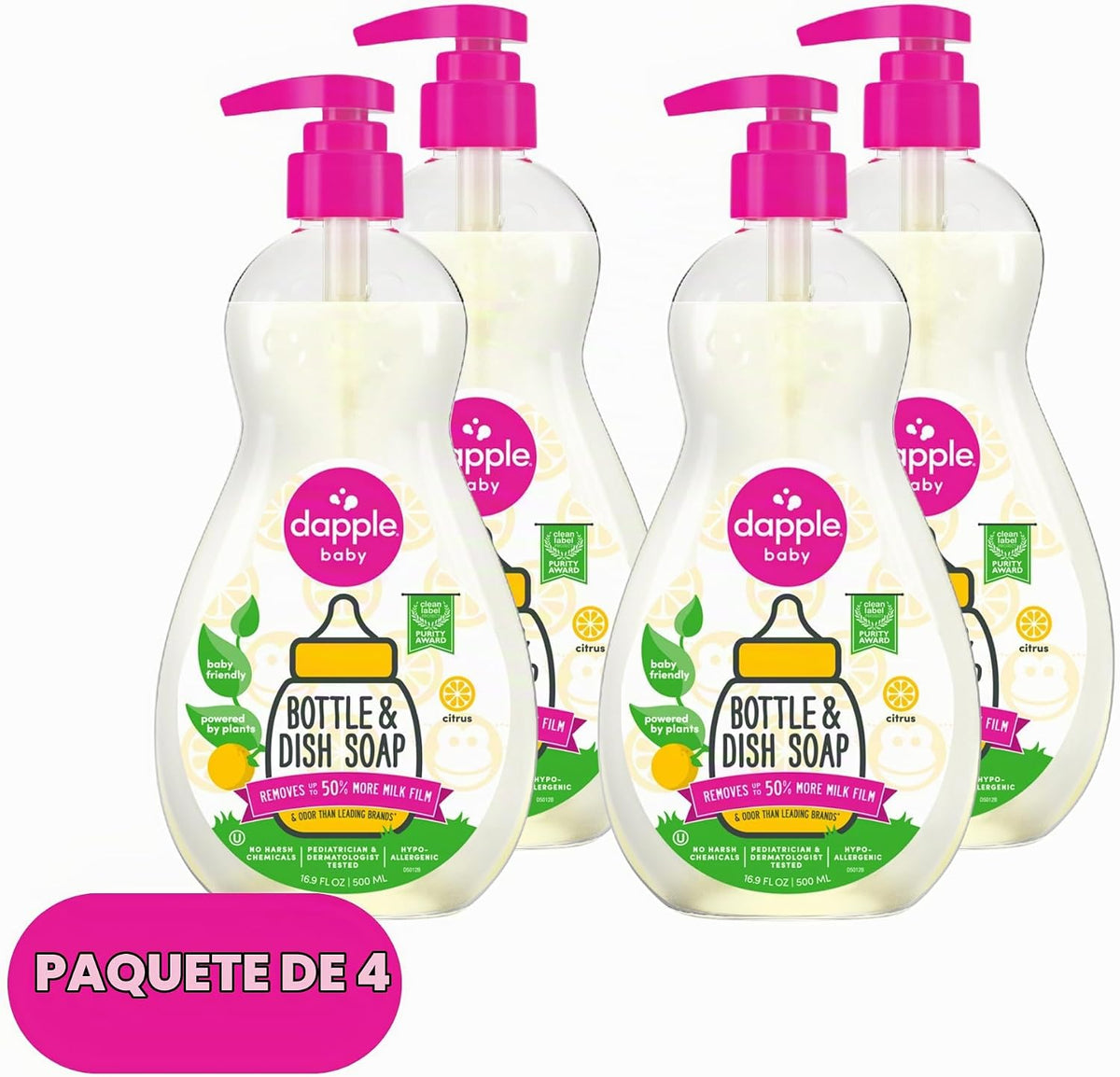 Dapple Baby - Jabón para biberón y platos de cítricos frescos - 16....