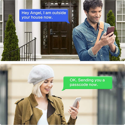 Cerradura de puerta inteligente con huella digital con asa y teclad...