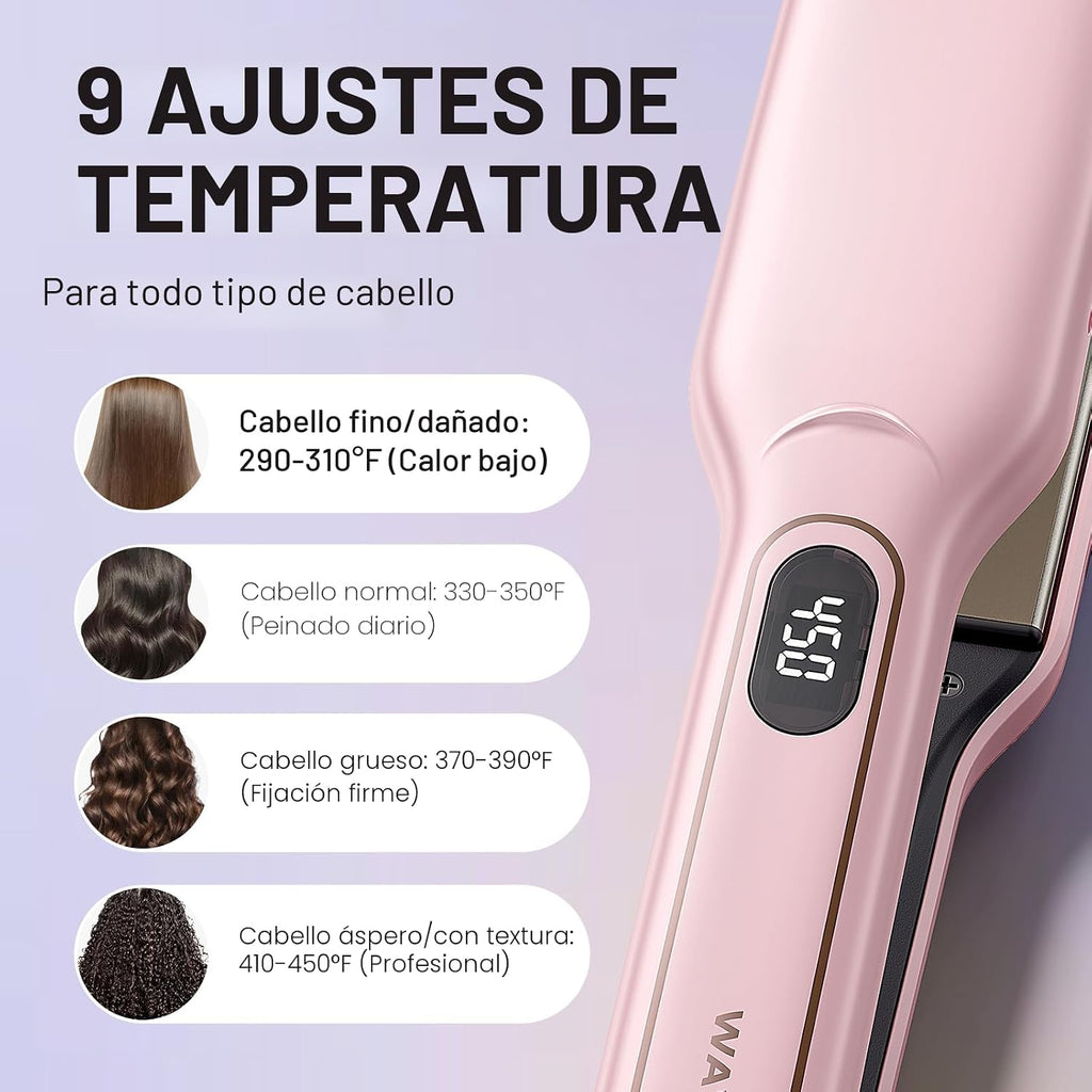 Wavytalk Plancha de pelo húmedo a liso, plancha plana Sesh de venti...