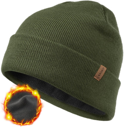 FURTALK Gorro de invierno con forro polar para hombre, doble capa,...