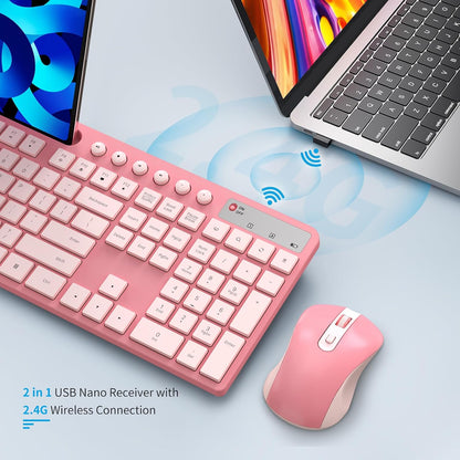 Combinación de teclado y mouse inalámbricos, teclado inalámbrico er...