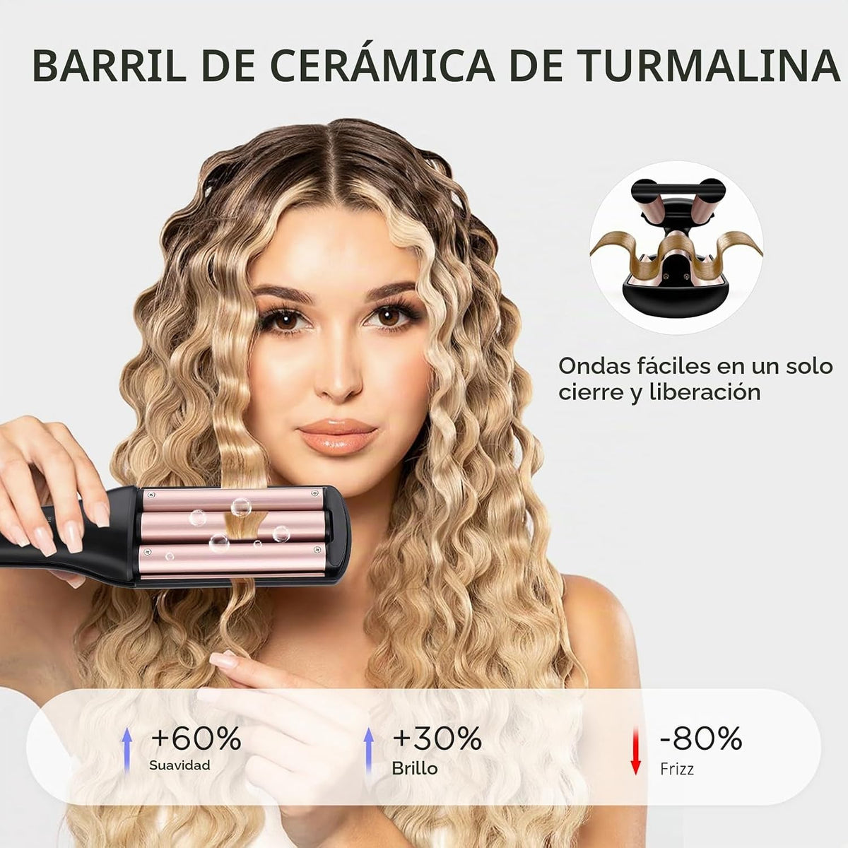Janelove rizador de cabello 4 en 1, ondulador de cabello, rizador d...