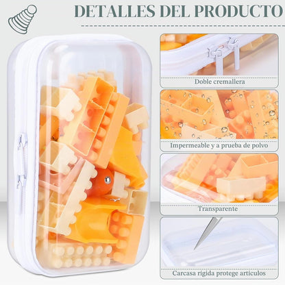 YOPCDJ Paquete de 3 fundas rígidas transparentes con cremallera, bo...