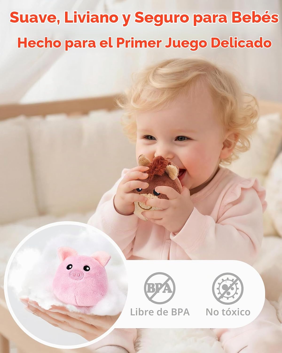 hahaland Juguetes para bebés de 6 a 12 meses - Peluche de animales...