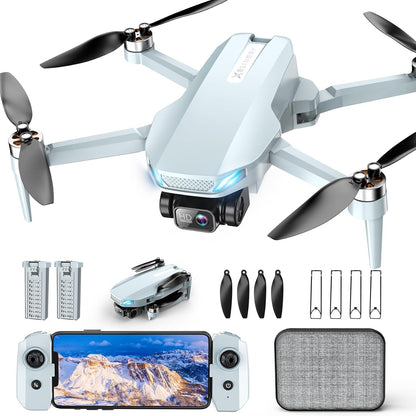 Drone 2K con cámara para adultos y principiantes, mini dron con 2 b...