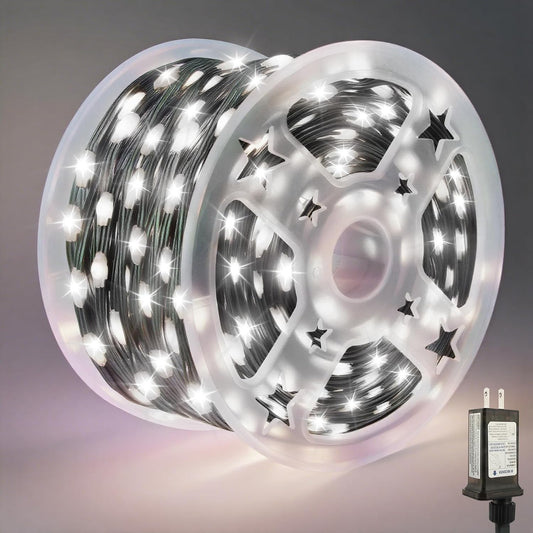 Tcamp 500 luces LED blancas de Navidad de 164 pies, 8 modos, tempor...