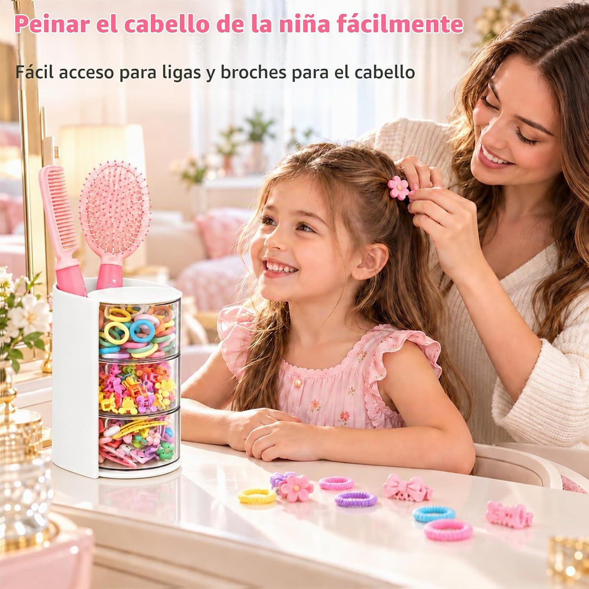 Luscinia - Organizador de accesorios para el cabello con soporte pa...